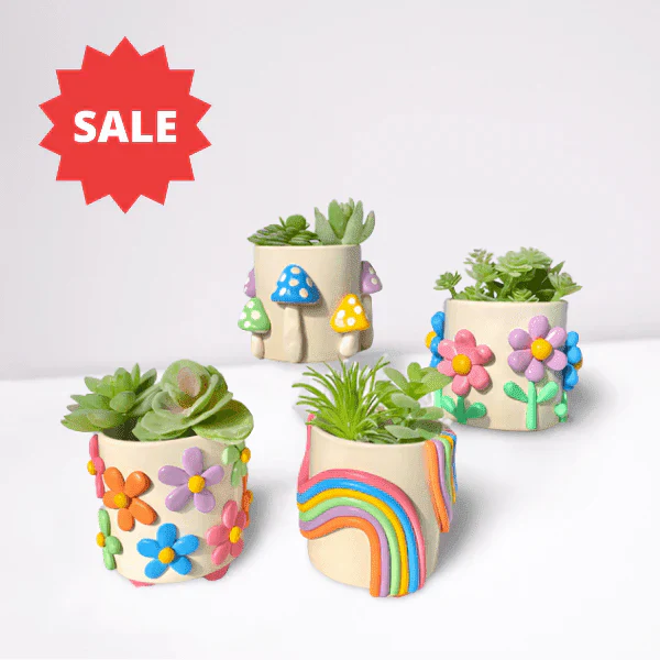 3D Flower planter (Set of 4) Hover Image