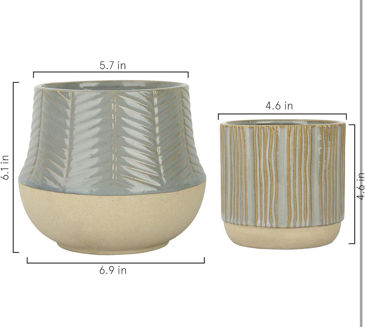 Serene Green planter (Set of 2)