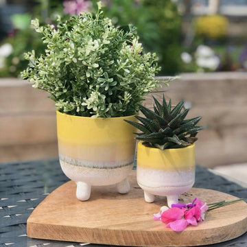 Leg Yellow Planter (Set of 2)